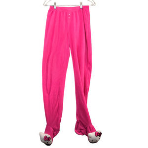 Hello Kitty Sanrio Women's Footed Pajama Pants Pink Medium Sleepwear RARE 2011
